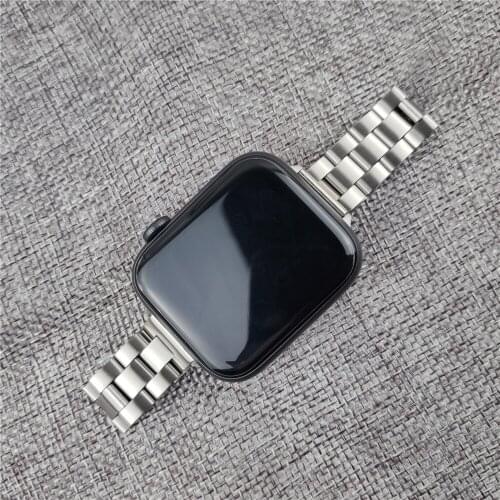 Slim strap for apple watch 40mm 44mm band thin stainless steel bracelet for iwatch se apple watch 6 5 4 3 38mm 42mm strap women