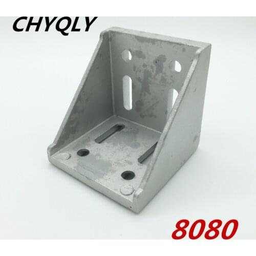 5pcs/lot 8080 corner fitting angle aluminum L connector bracket fastener match use 8080 industrial aluminum profile