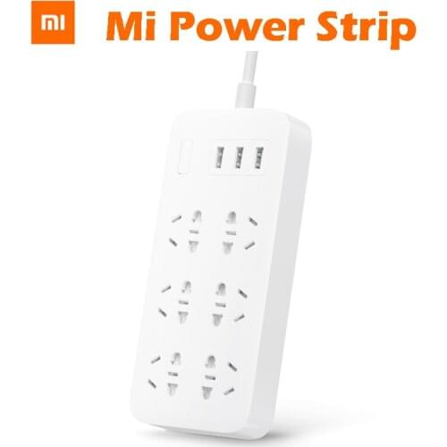 Original Xiaomi Mijia Smart Power Strip 2A Fast Charging 3 USB Extension Socket Plug 6 Standard Socket Adapter