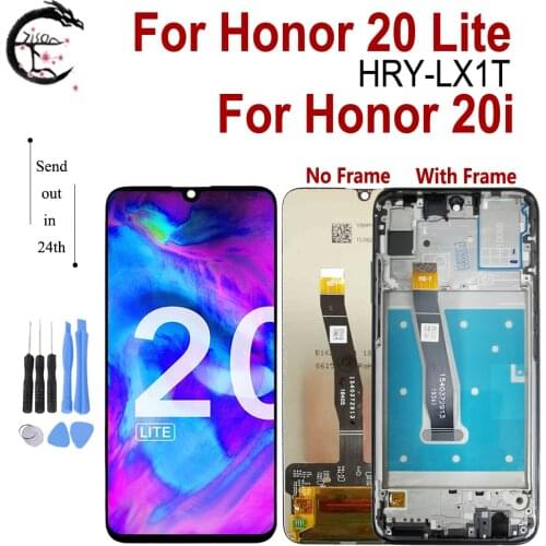 For Honor 20 Lite LCD With Frame For Huawei Honor20 lite 20i Display HRY-LX1T Screen Touch Digitizer Assembly Replacement 6.21"