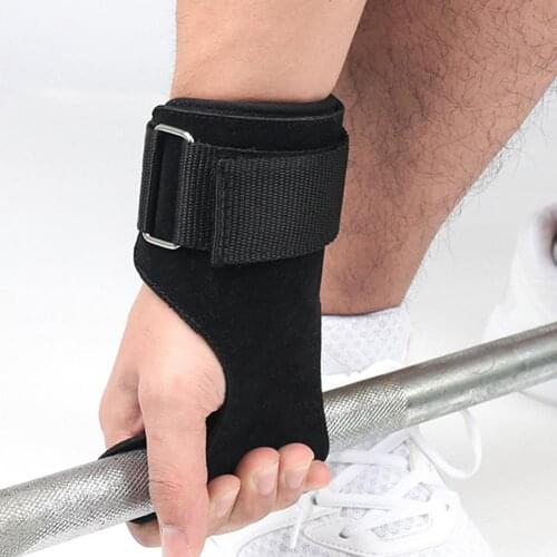 1 Pair Faux Leather Anti-Skid Hand Grip Weight Lifting Wrist Palm Guard Gloves Fitness Equipment Accessories