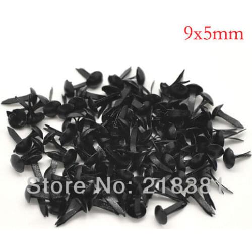 1000Pcs Black Round Brads Scrapbooking Embellishment 9x5mm