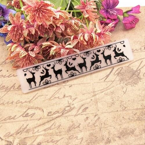 15x3cm Easter deer Embossing folders Plastic bump Scrapbooking DIY Template Fondant indentation Cake Photo Album Card Make
