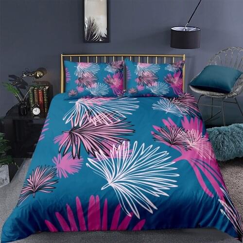 3D Plant Duver Cover Pillowcase Soft Quilt Cover Fresh Pastoral Style Bedding Set Bedroom Home Textiles 2/3 Pcs Single Twin King