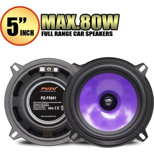 80W 5 Inch Car Full Frequency Speaker 4 Ohm Car Audio Modified Speaker Tweeter Midrange Woofer Mid-bass Speaker A Pair