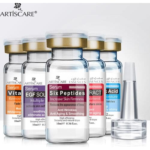 ARTISCARE Serum for Six Peptide Anti Winkles Suit 5pcs Moisturizing and Anti Aging Vitamin C Essence Skin Care Hyaluronic Acid