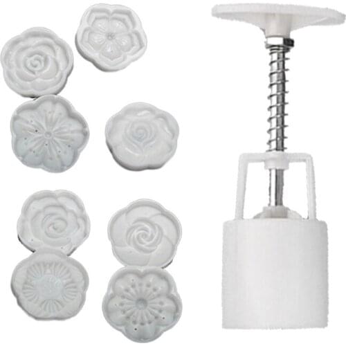 50g Mooncake Mold 8 Plum Flower Stamps Cookie Cutter Hand Press Green Bean Cake 896A