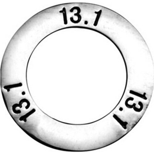 Antique Silver Plated Two Sided Marathon Distance 13.1 Circle Charms Affirmation Ring Flat Round Pendants Fit Jewelry Making DIY