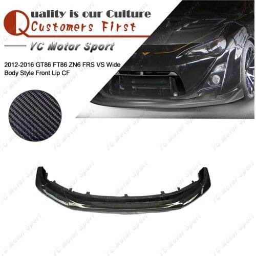Car Accessories Carbon Fiber VS Wide Body Style Front Lip Fit For 2012-2016 GT86 FT86 ZN6 FRS Front Bumper Lower Splitter Lip