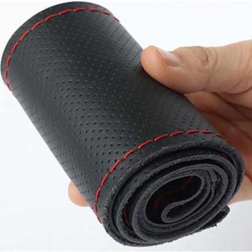 Car leather hand-sewn steering wheel cover for Acura MDX RDX TSX Seat Leon Ibiza Toledo Saab 9-3 9-5 93 Infiniti q50 FX35 G35