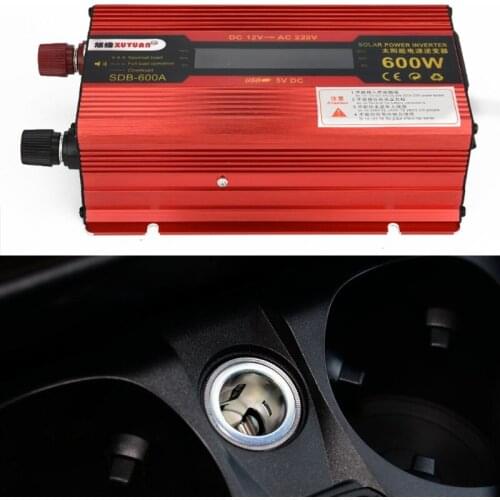 600W Car Inverter DC 12V/24V to AC 110V/220V Voltage Converter Short Circuit Protection Auto Adapter with LCD Display