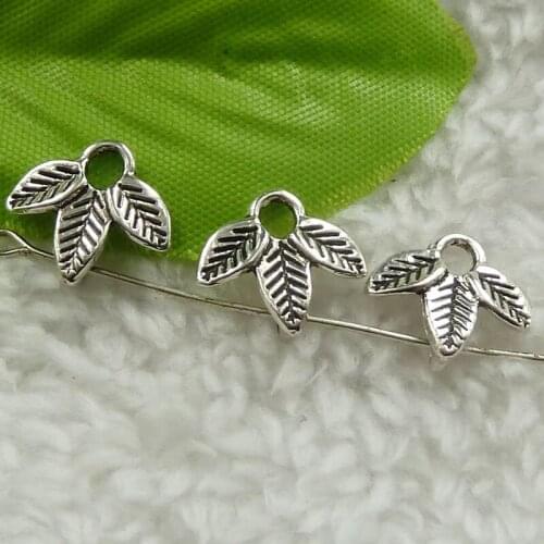Free Ship 540 pieces Antique silver trivalve leaves connectors 13x12mm #4641