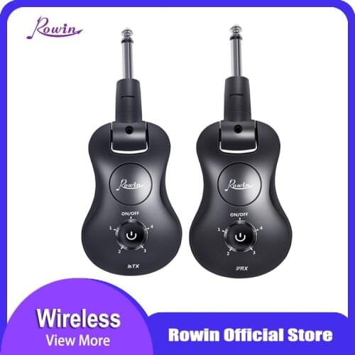 Rowin WS-30 Wireless Guitar System 2.4 GHz Rechargeable 4 Channels Wireless Guitar Transmitter Receiver for Electric Guitar Bass
