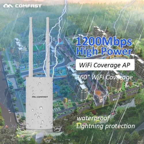 Long Range 1200Mbps Poe Gigabit Access Wireless Outdoor AP openWRT wi-fi Ethernet WIFI router with 2*5dBi Antennas base station