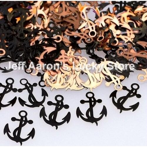 Black anchors design metal nail foil decals slice nail sequin nail art decorations tools New