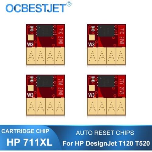 For HP 711 711XL ARC Chip Auto Reset Chip Cartridge Chip For HP DesignJet T120 T520 Printer Permanent Chips