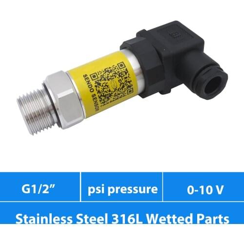 12V, 24V, pressure transducer sensor, 0 10v 3 wires, small range 0 to 1.5, 3, 50 psi, high 6000, 5000, 4000 psi, water, oil, gas