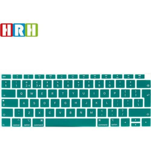 HRH Waterproof Silicone English Keyboard Skin Cover Laptop Keyboard Protector for MacBook Air 13A1932 with Touch ID 2018