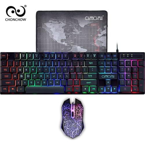 Computer Gaming Keyboard, Keyboard and Mouse Set, Wired Gaming Keyboard With RGB Backlight, 3200 DPI Optical For PC Gamer