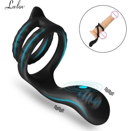 Chargeable Cock Rings Vibrator Sex Toys for Men Sleeve Penis Ring Ejaculation Male Chastity Masturbators Toys Goods For Adults