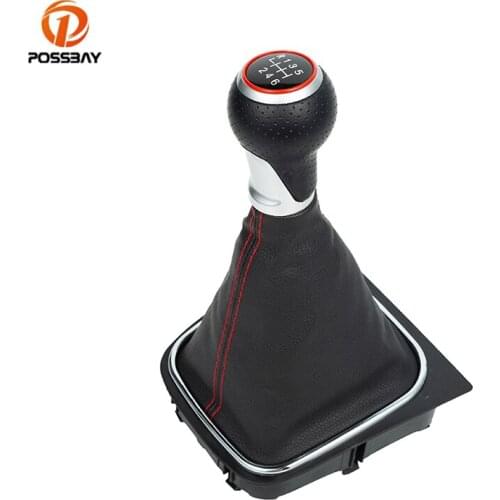 6 Speed Car Gear Shift Knob Lever Shifter Leather Gaiter Boot Cover Collar Interior Parts Car Styling for Volkswagen VW Golf