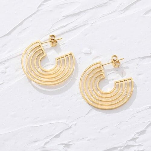 Stainless Steel Round Hoop Earrings for Women Circle Stud Earring Brincos Loop Earrings Fashion Jewelry BFF aretes de mujer