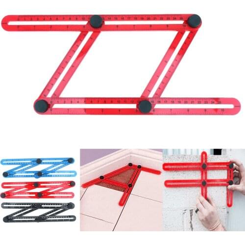 10 Inch Multifunction Four-sided Folding Angle Ruler Plastic Angle Measuring Tool 1mm Accuracy for Measuring Wood and Tiles