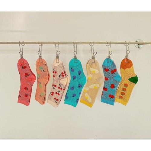 Fruit Printed Cartoon Middle Socks for Children Comfortable Warm Cotton High Quality Toddlers Socks Kids Boys Girl Baby Socks