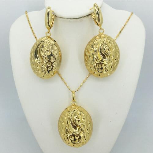 Wholesale gold New Jewelry collection African brides wedding gifts women necklace earrings collection wife jewelry set