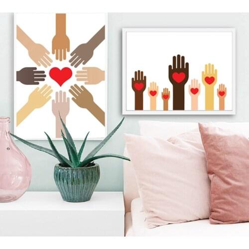 Hands Heart Poster Fashion Modern Home Decoration Canvas Painting Wall Art Inspirational Pictures For Living Room Bedroom