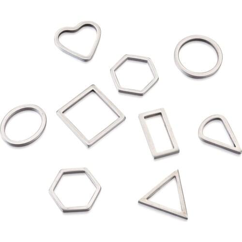 40Pcs Stainless Steel Linking Rings Geometric Frames Charms Links Connectors for Dangle Earring Bracelet Necklace Jewelry Making