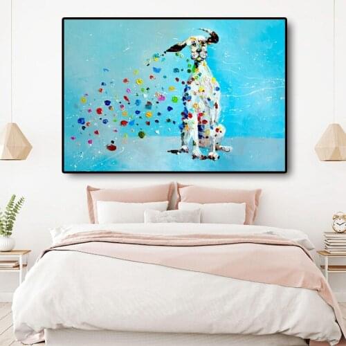 Modern Wall Art Graffiti Dog Canvas Painting Wall Art Posters Prints Wall Pictures for Living Room Bedroom Wall Cuadros Decor