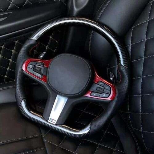 Cuatomized Real Carbon Fiber Sports Steering Wheel Alcantara Leather compatible for BMW 5 series 525li 533Li 540Li G38