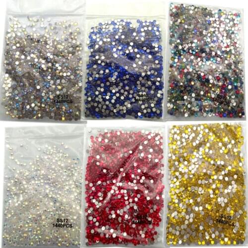 31 Colors SS12 Super Glitter Rhinestones Crystal Non Hot Fix Flat Back Strass Sewing & Fabric Garment Rhinestone Nail Art Stone
