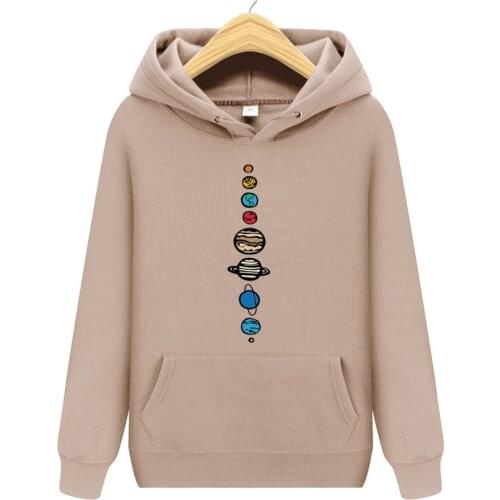Planets Colour Male Pullover Universe Solar System Pattern Sweatshirts Mens Sports Hoodies Men Harajuku Retro Sportswear Hip Hop