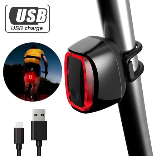 Smart Brake Detection Bike Light Mountain Bike Rear Light USB Rechargeable Bicycle Taillight LED Cycling Safety Waring Lamp