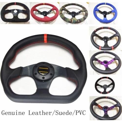Universal 330MM 350MM Leather Steering Wheel Suede Steering Wheel Drift racing type High quality Genuine Leather/Suede/PVC Style