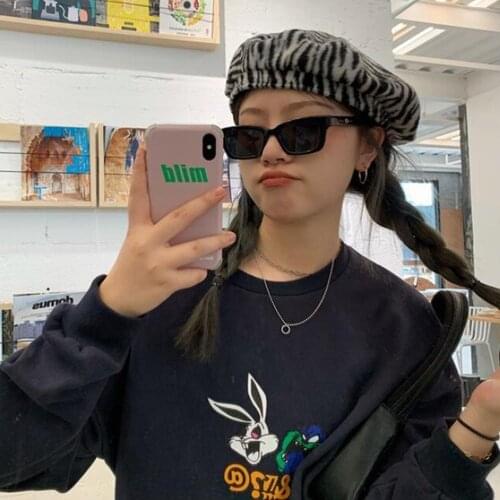 INS Japanese Style Vintage Winter Girl Plush Beanie Beret Dairy Cow Pattern Cap Wool Warm Casual Women Painter Hats For Women