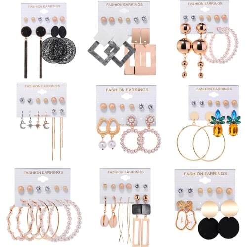 Vintage Tassel Acrylic Earrings For Women Bohemian Earrings Set Big Dangle Drop Earring 2020 Brincos Female Fashion Jewelry