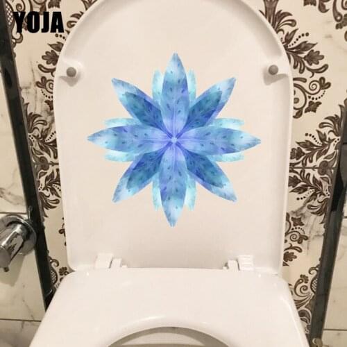 YOJA 22X22CM Fantasy Blue Flower Creative Living Room Wall Sticker Modern Art Bathroom Decor Toilet Decal T1-2249