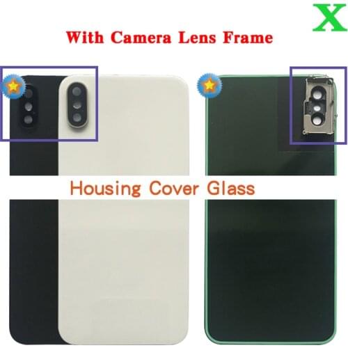 10Pcs/lot Back Glass For iPhone 8 8G 8 Plus 8Plus X XR XS XS Max Back Housing cover Battery Cover Rear Glass With Camera Lens