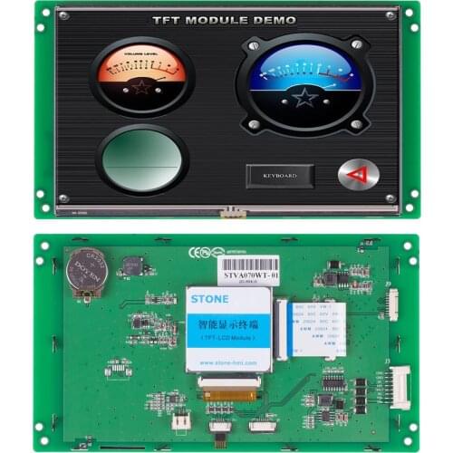 7.0 inch 800x480 LCD Display Module with Driver + Controller + Program + Serial Interface