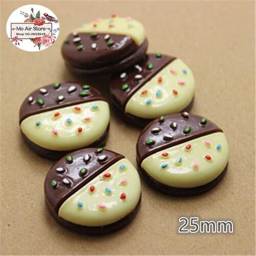 10PCS Chocolate cake Resin Flat back Cabochon Miniature food Art Supply Decoration Charm Craft DIY Accessories