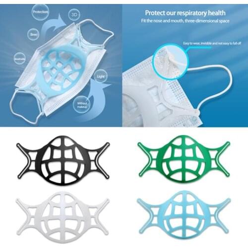 10Pcs 3D Silicone Mask Inner Support Pad Anti Stuffy Anti-stick Mask Bracket Breathing Assist Reusable Mask Inner Cushion Holder