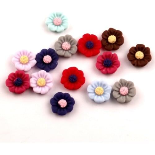 100Pcs Mixed Resin 11mm Sunflower Decoration Crafts Flatback Cabochon Scrapbooking For Embellishments Kawaii Diy Accessories