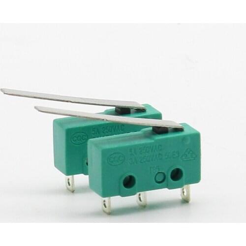2pcs Miniature limit switch KW4-3Z-3 miniature limit switch 3/5A inching switch with rod length 29mm