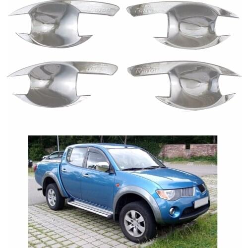 4PCS Abs Chrome plated Door Handle Bowl Covers Trim FOR Mitsubishi Triton L200 2005-2014 Accessories Car modification