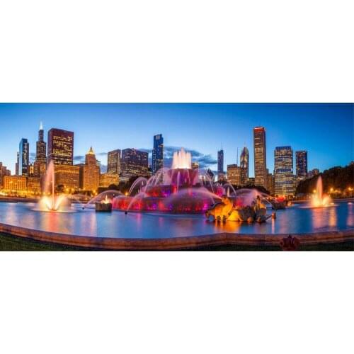 5D diamond embroidery Large size American Buckingham Fountain scenery diamond cross stitch rhinestone painting picture kit