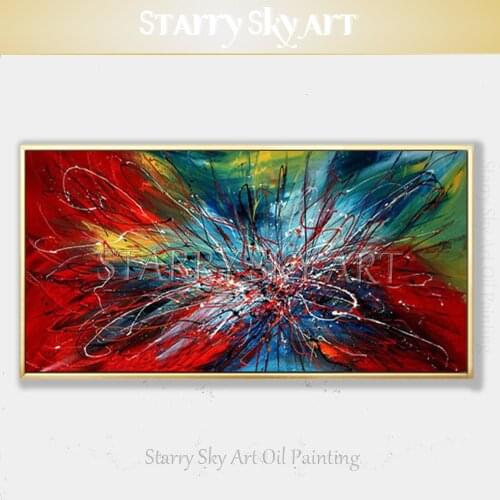 Abstract Wall Art Hand-painted High Quality Abstract Oil Painting on Canvas Beautiful Rich Colors Abstract Painting for Wall Art
