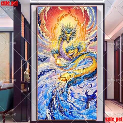5D full drill God Dragon Beast diamond painting everything everything for diamond embroidery rhinestone cross stitch decor laege